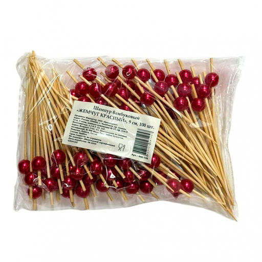 Шампур бамбук 9 см "Жемчуг" в ассорт.