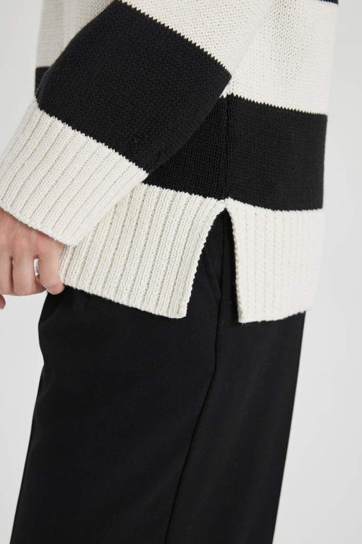 Полосатая туника обычного кроя - Defacto фото 9