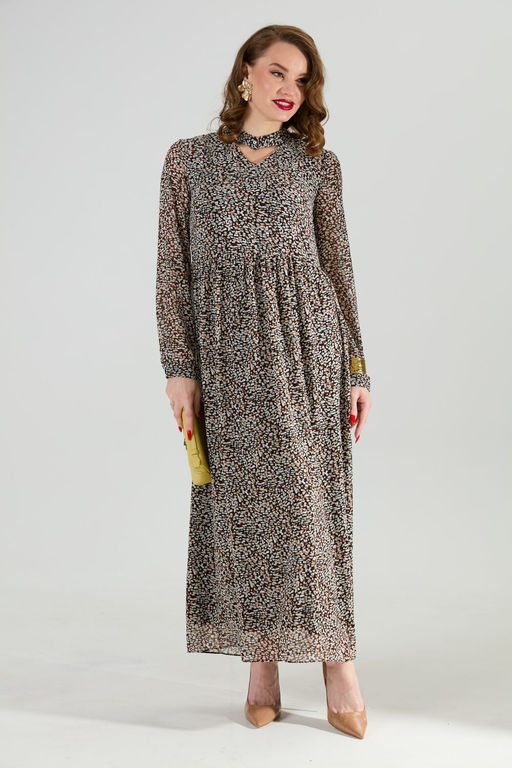 Платье NIKVA н801-8 коричневый мультиколор фото 8