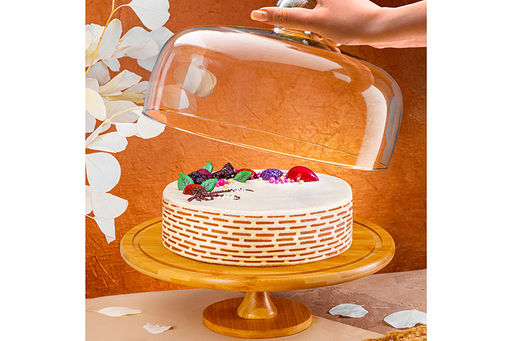 Блюдо сервировочное на ножке 31,5*31,5*28,5 см + стеклянная крышка - Elan gallery фото 16