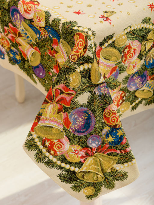 Колокольчики и шары - гобеленовая скатерть 145х145 см - Гобеленглавснаб фото 3