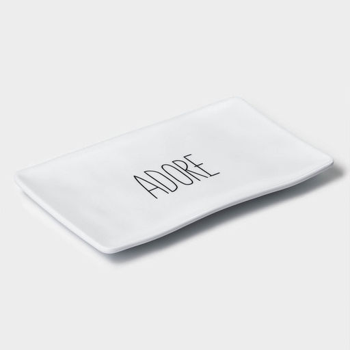 Блюдо для подачи «Белый Восток», меламин, 25.5×15×2 см, прямоугольное, белое