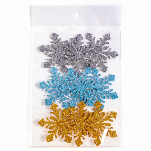 Новогодний декор «Снежинки», набор 9 шт., цвет МИКС