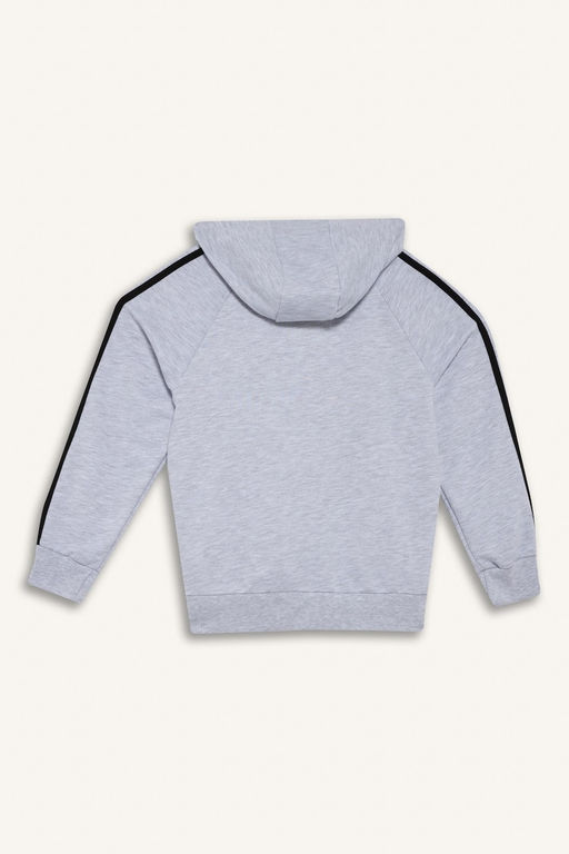 Kap__onlu Bask_l_ Sweatshirt Erkek _ocuk - Defacto фото 4