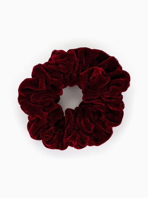 Цена за 2 шт. Резинка для волос «Орбита», джемма бархат, 10 см, бордовая