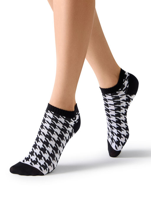 (Omsa) Style 551 нос.жен. укороч с рисунком лапки