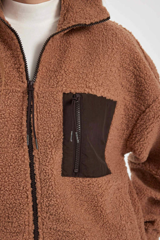 Крутой плюшевый кардиган оверсайз - Defacto фото 5