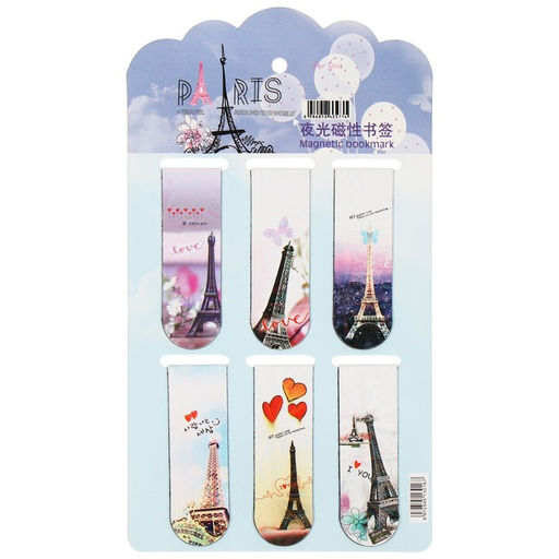 Набор закладок магнитных для книг 6 штук Эйфелева башня МИКС CALLIGRATA  фото 2