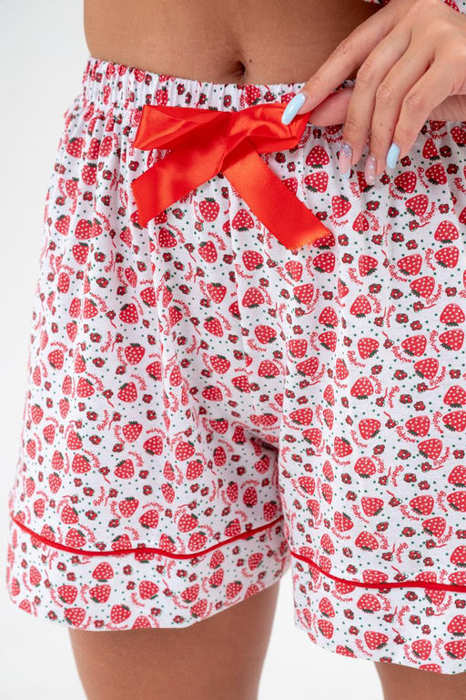 Костюм женский из жакета и шорт из кулирки Рейчел клубничка - Амадэль фото 13