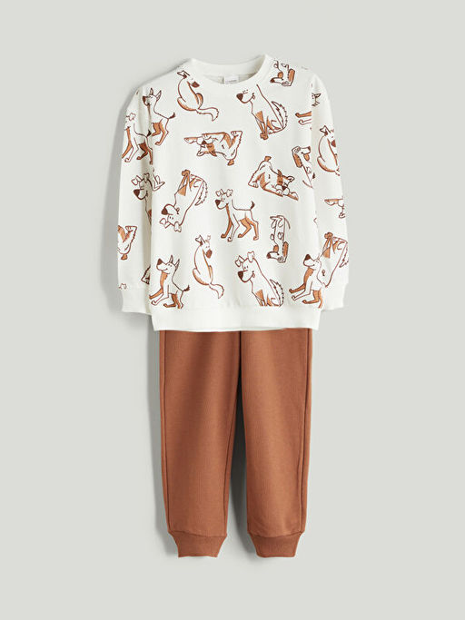 Scooby-Doo Bask?l? Erkek ?ocuk Sweatshirt ve E?ofman Alt? 2li