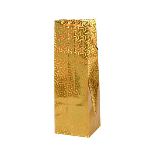 Цена за 12 шт. Пакет под бутылку 12х36х10 голография / GW-117 /уп12/1200/плотность бумаги 128г/м2 - Галеонтрейд фото 3