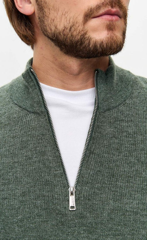 Джемпер мужской с воротником-стойкой на молнии F321-15304Rus зеленый - Fine joyce фото 5