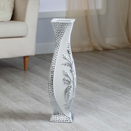 Ваза напольная «Нолвен», цветы, d внутренний 9 см, 14×59 см, керамика, белая