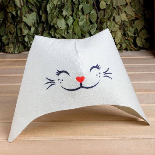 Шапка для бани и сауны «Кошка», шерсть, полиэфир, «Добропаровъ»