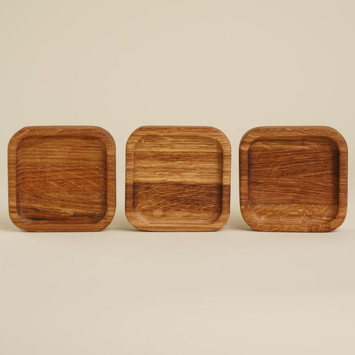 Набор тарелок - подставок SL Home, 10×10×2 см, 3 шт, дуб