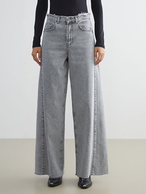 Wideleg Kad?n Jean Pantolon