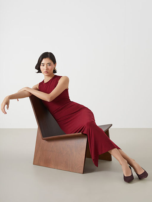 Bisiklet Yaka Elbise