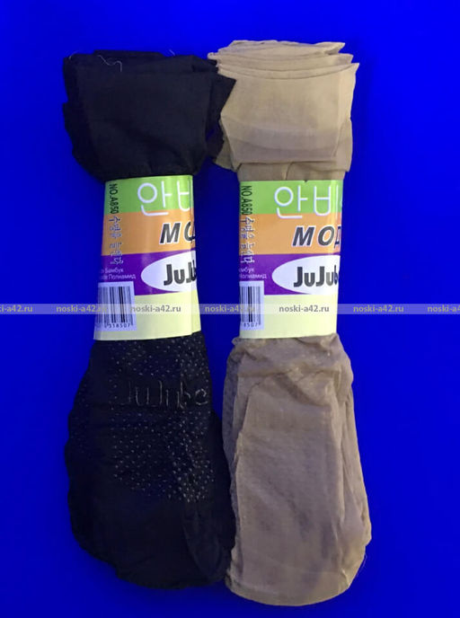 Цена за 10 пар. Носки капрон женские с "тормозами" черные