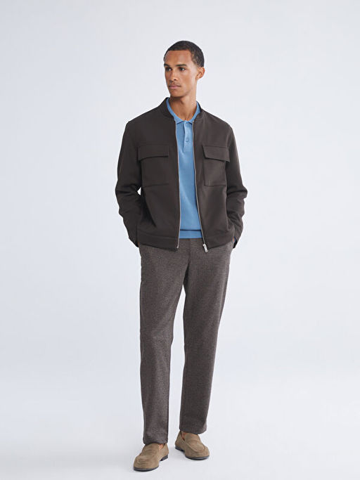 Bomber Yaka Uzun Kollu Erkek Ceket