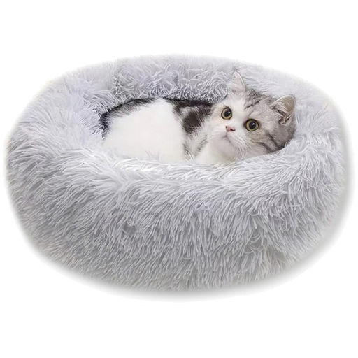 Лежанка для животных круглая "Место БРО", цвет серый, d-50см (Лейбл)