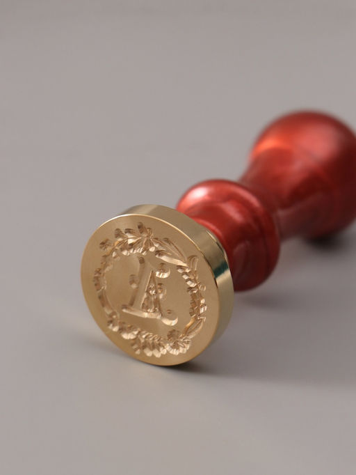 Печать для сургуча с пластиковой ручкой «Венок с буквой A», 2.5×2.5×6.3 см