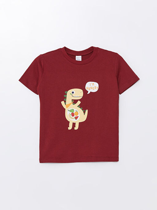 Bisiklet Yaka K?sa Kollu Bask?l? Erkek Bebek Ti??rt