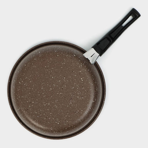 Сковорода Доляна Rock, d=19 см, пластиковая ручка, антипригарное покрытие, углеродистая сталь, коричневая