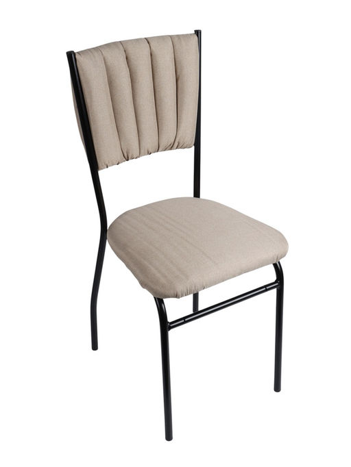 Стул мягкий для кухни разборный «Камелот», обивка рогожка, цвет чёрный/бежевый