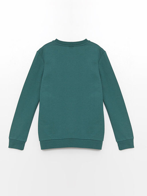 Bisiklet Yaka Bask?l? Uzun Kollu Erkek ?ocuk Sweatshirt - Waikiki фото 2