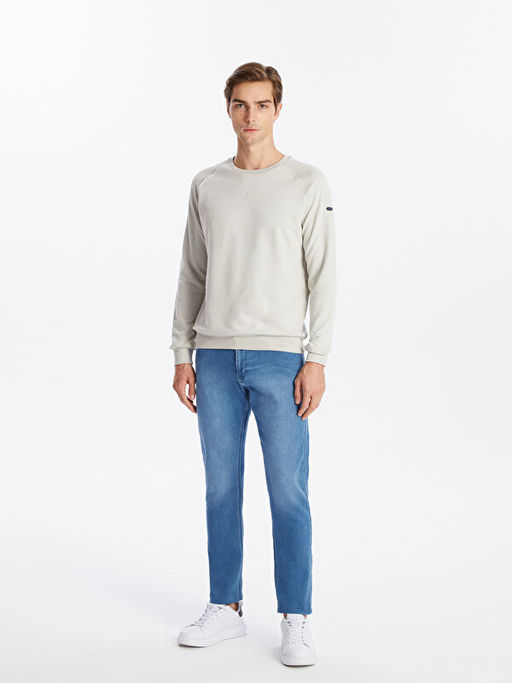 Bisiklet Yaka Uzun Kollu Erkek Sweatshirt