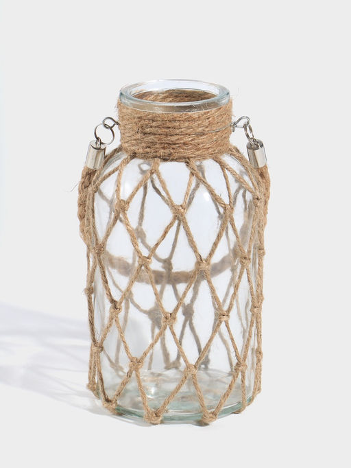 Ваза для цветов с ручкой «Иво», 20×10 см, стекло, прозрачная