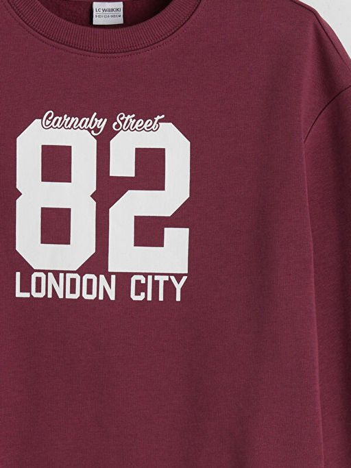 Bisiklet Yaka Bask?l? K?z ?ocuk Sweatshirt