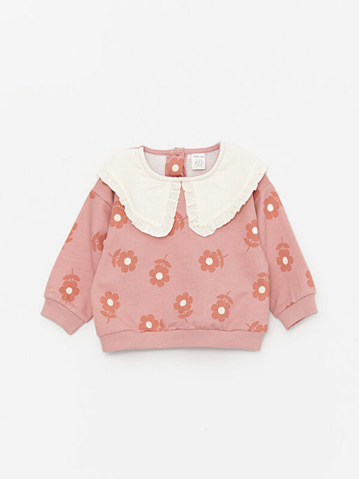 Bebe Yaka Uzun Kollu Bask?l? K?z Bebek Sweatshirt ve Tayt 2li Tak?m - Waikiki фото 2