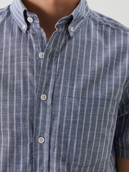 Regular Fit ?izgili Erkek G?mlek