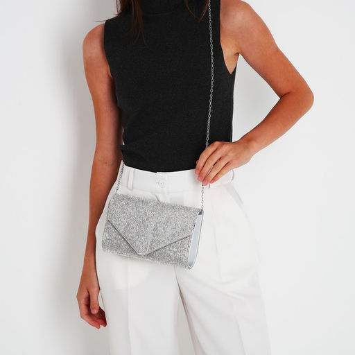 Сумка-клатч на клапане, цвет серебряный - Simaland фото 8