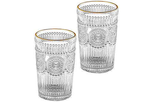 Набор 2 стаканов 360 мл 8*8*12,5 см с золотым кантом стекло - Elan gallery фото 4