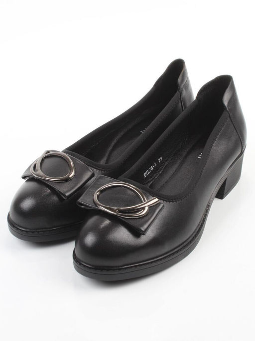 06-DYL74-1 BLACK Туфли женские (натуральная кожа)