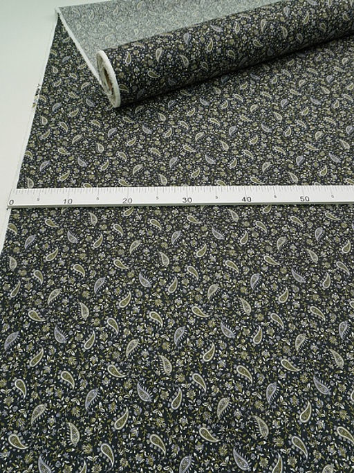 Импорт. хлопок Восточный бутон цв.черный, ш.1.5м, хлопок-100%, 100гр/м.кв - Купава фото 6