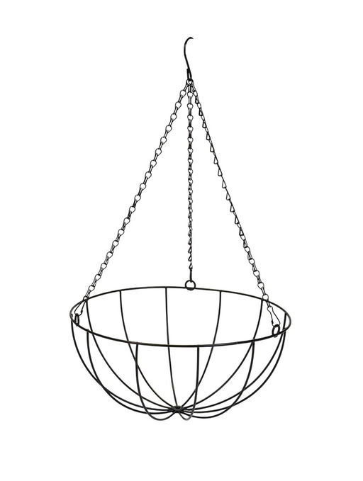 Кашпо подвесное «Полусфера», d=35 см, h=58 см, металлическое, со вставкой из кокоса, Greengo