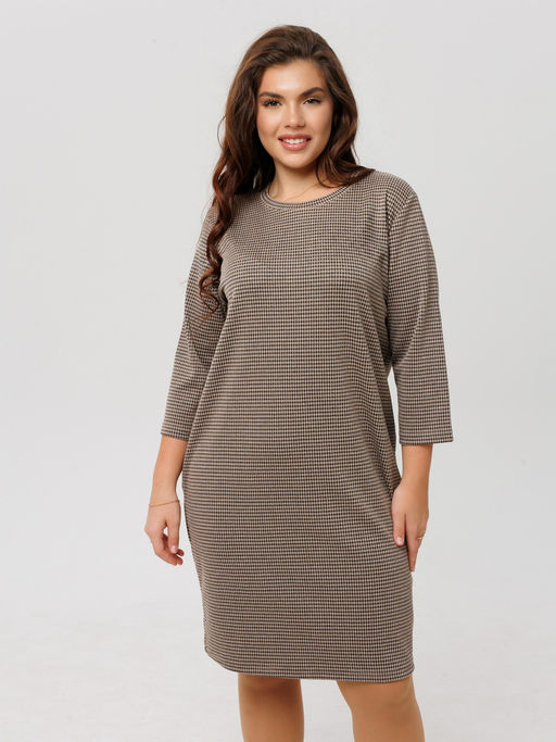 Платье женское П-176 (жаккард принт) Тёмно-серая ёлочка