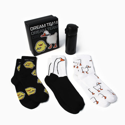 Подарочный набор KAFTAN Dream team, термос и носки 3 пары размер 41-44 (27-29 см)