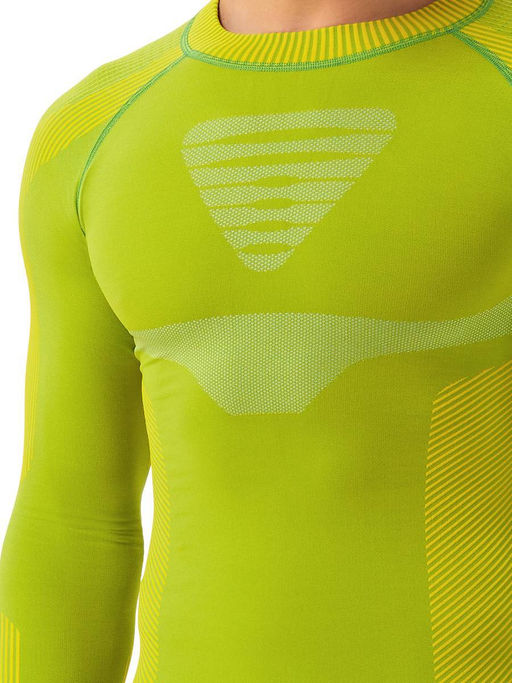 TEKSA Комплект мужской термокальсоны TLP 003+термофуфайка TLS 003 green-yellow