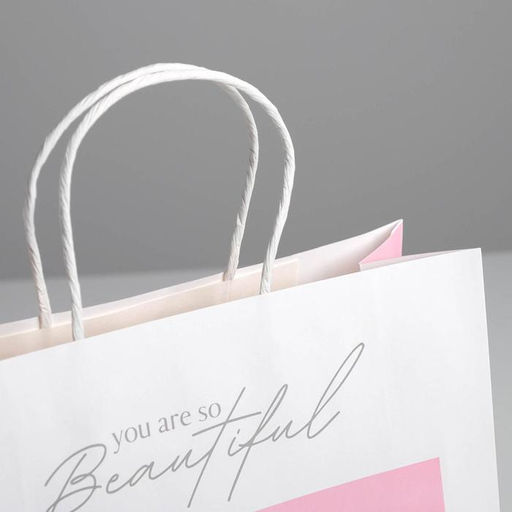 Пакет крафтовый You are so beautiful, 26 30 11,5 см - Дарите счастье фото 4