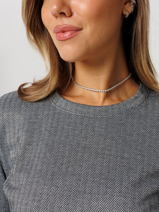 Платье женское П-176 (жаккард принт) Тёмно-серая ёлочка