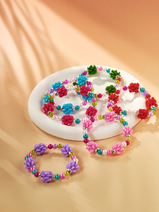 Цена за 4 шт. Браслет детский Выбражулька «Пионы», d=6 см МИКС