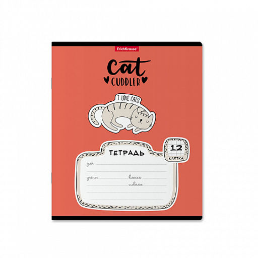 Цена за 10 шт. Тетрадь школьная ученическая ErichKrause Funny Kittens, 12 листов, клетка (в плёнке по 10 шт.)_MIX-PACK  фото 5