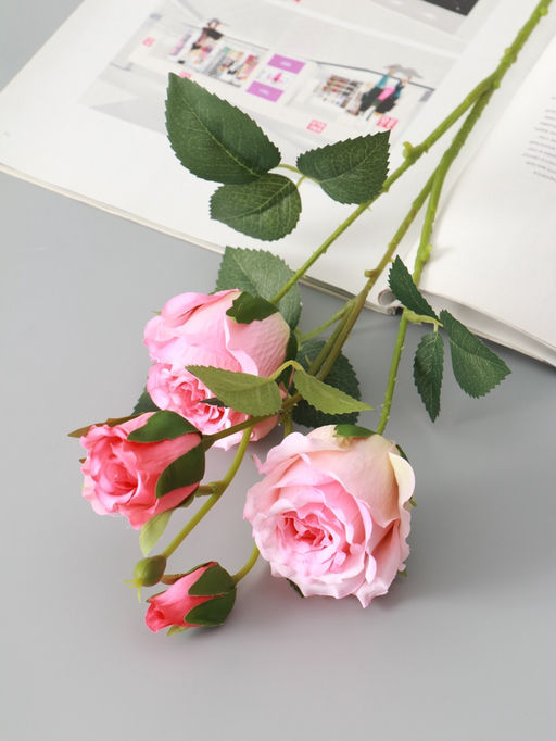 Цветы искусственные "Роза Августина галант" d-6 см 55 см, светло-розовый