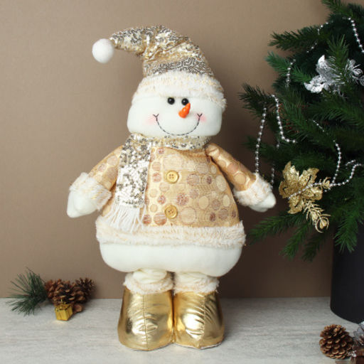 Цена за 1 шт. Новогоднее украшение Снеговик на телескопических ножках 55/74 см / RE2022 /уп 36/ - ГалеонТрейд фото 6