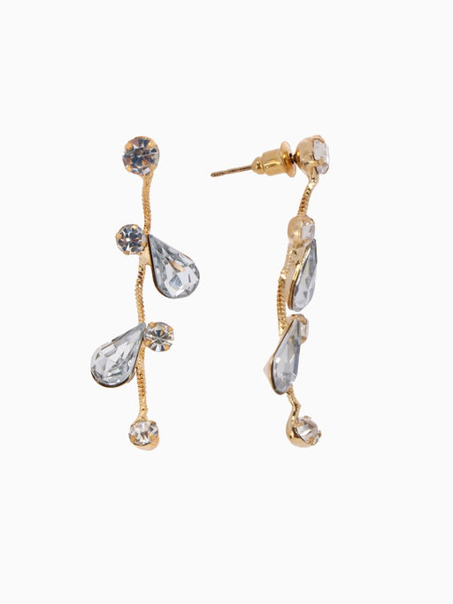 Набор 2 предмета: серьги, колье Изумление цветение, цвет белый в золоте, 42 см