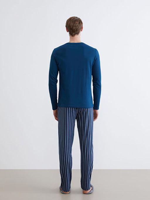 Standart Kal?p ?izgili Erkek Pijama Alt?